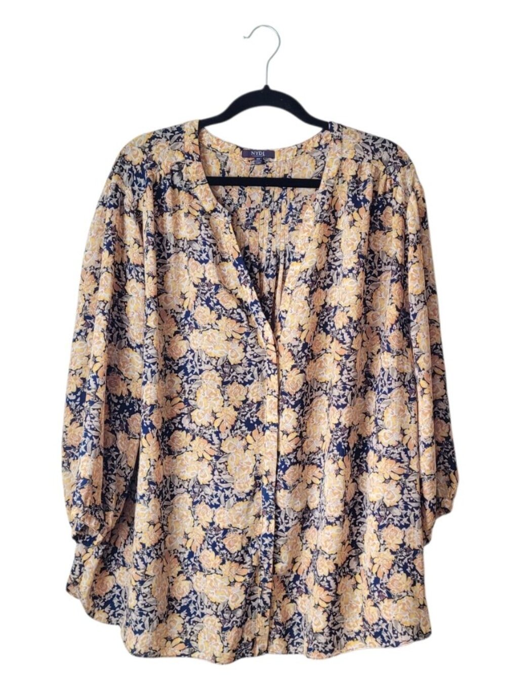 NYDJ Colorful Floral Long Sleeve Blouse